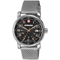 Wenger 1041.106 Men's Urban Classic Black Dial Stainless Steel Mesh Bracelet Watch ,