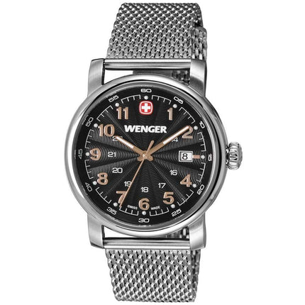 Wenger 1041.106 Men's Urban Classic Black Dial Stainless Steel Mesh Bracelet Watch ,