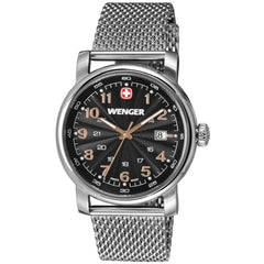 Wenger 1041.106 Men's Urban Classic Black Dial Stainless Steel Mesh Bracelet Watch