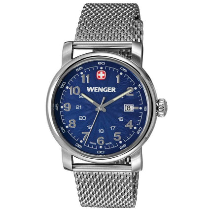 Wenger 1041.107 Men's Urban Classic Blue Dial Stainless Steel Mesh Bracelet Watch ,