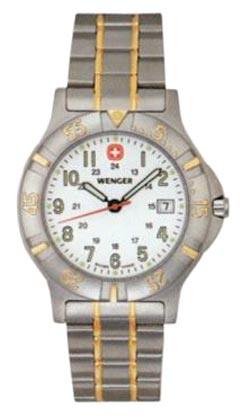 Wenger 70186 Men's Swiss White Dial Two Tone Gold Plated Watch ,