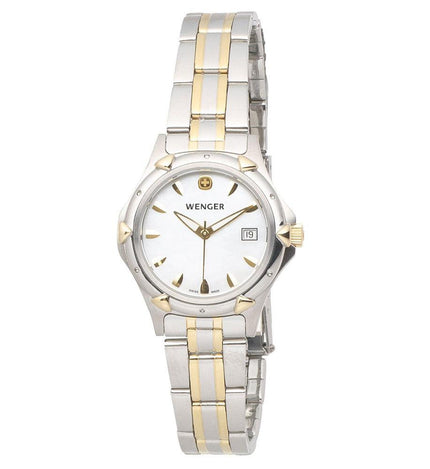 Wenger 70236 Women's White Dial Two Tone Stainless Steel Watch ,