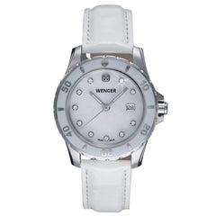 Wenger 70381 Women's Sport Elegance White MOP Dial White Leather Strap Watch