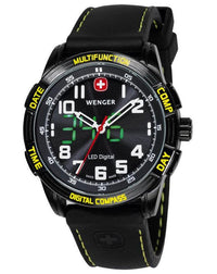 Wenger 70434 Men's Swiss Made Black Dial 100M WR Watch ,