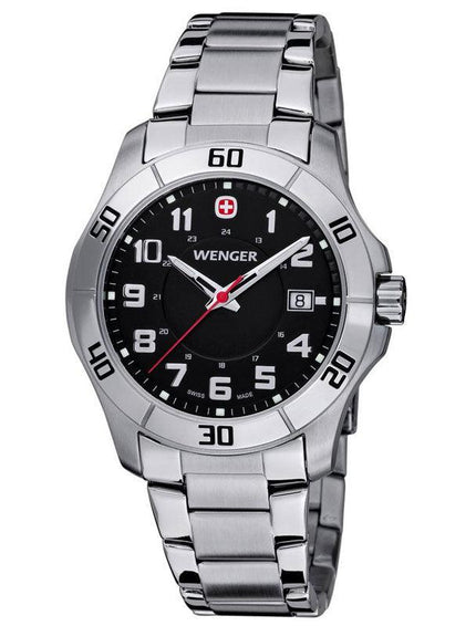 Wenger 70487 Men's Stainless Steel Black Dial Watch ,