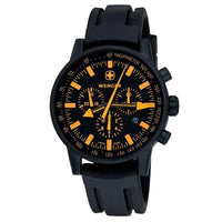 Wenger 70893 Men's Black Dial Leather Strap Chronograph Watch ,
