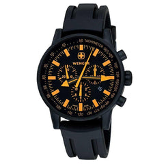 Wenger 70893 Men's Black Dial Leather Strap Chronograph Watch