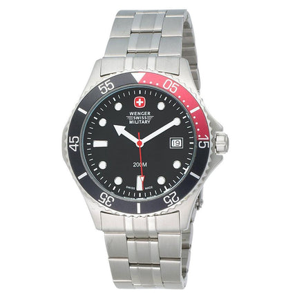 Wenger 70999 Men's Swiss Military Alpine Diver Black Dial Stainless Steel Dive Watch ,