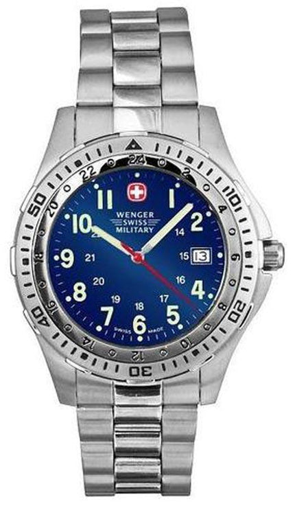 Wenger 72193 Men's Battalion Blue Dial Stainless Steel 100M WR Watch ,