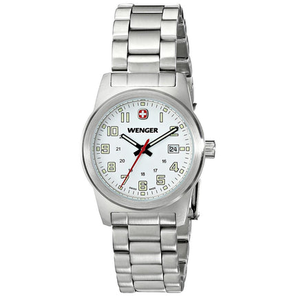 Wenger 72829 Women's Classic Field White Dial Stainless Steel Bracelet Swiss Watch ,