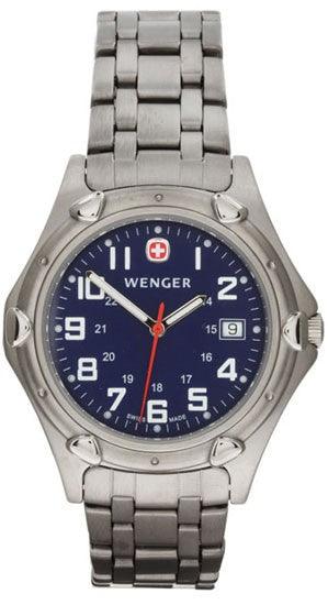 Wenger 73128 Men's Titanium Bracelet Blue Dial Swiss Watch ,