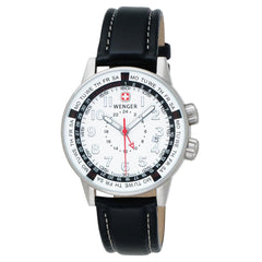 Wenger 74731 Men's Commando Calendar White Dial Black Leather Strap Watch