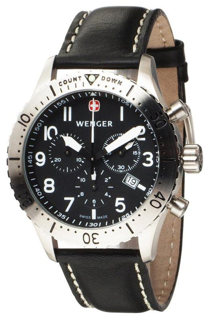 Wenger 77005 Men's AeroGraph Swiss Made Black Dial Chrono Watch ,