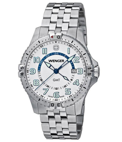 Wenger 77079 Men's Stainless Steel White Dial Swiss Watch ,