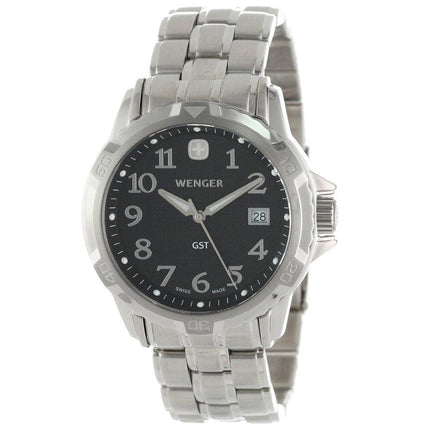 Wenger 78236 Men's GST Black Dial Stainless Steel Bracelet Watch ,