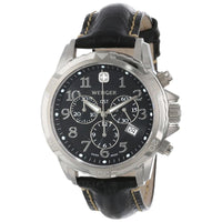 Wenger 78255 Men's GST Chrono Black Dial Black Leather Strap Watch ,