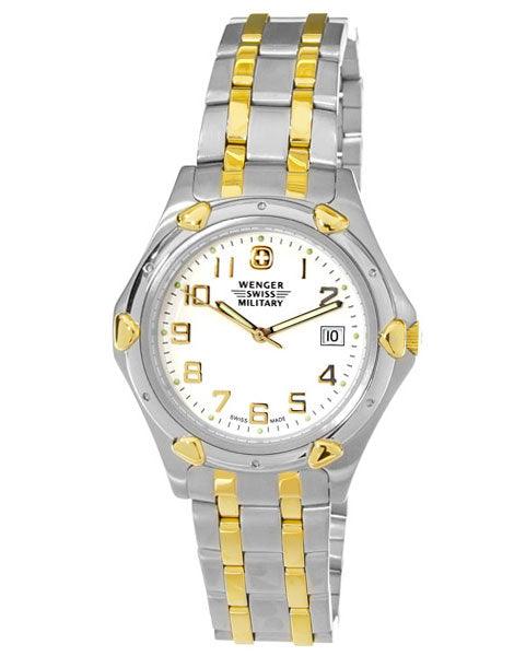 Wenger 79167 Men's Swiss Military White Dial Two Tone Stainless Steel