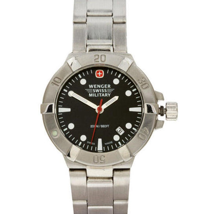 Wenger 79172 Women's Military Black Dial Steel Bracelet Dive Watch ,