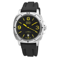 Wenger 79364 Men's Military Expedition Rubber Strap Stainless Steel Black Dial Watch ,