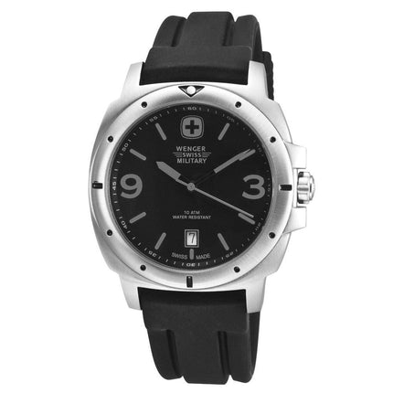 Wenger 79365 Men's Military Expedition Black Dial Rubber Strap Stainless Steel Watch ,