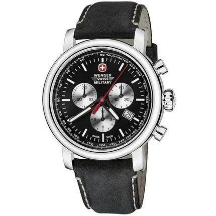 Wenger Men's Chronograph Watch - Urban Classic Swiss Quartz Black Strap | 01.1043.216 ,