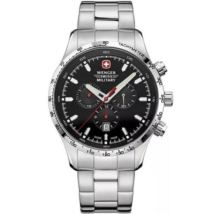 Wenger Men's Quartz Watch - Classic Chrono Stainless Steel Bracelet | 01.9043.203C ,