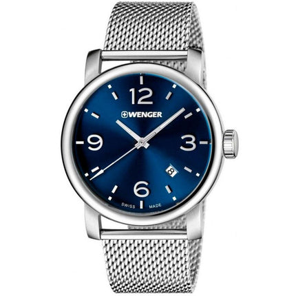 Wenger Men's Quartz Watch - Urban Metropolitan Blue Dial Silver Bracelet | 01.1041.125 ,