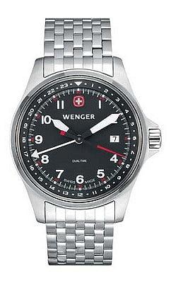 Wenger Men's Swiss Made Aerograph Dual Time GMT Watch 72098 ,
