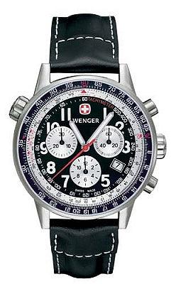 Wenger Men's Swiss Made Leather Strap Commando SR Chrono 70873 ,
