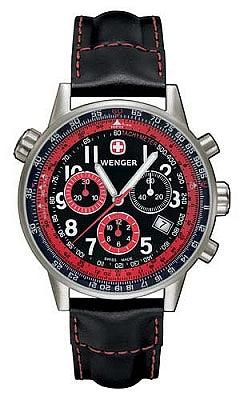 Wenger Men's Swiss Made Leather Strap Commando SR Chrono 70874 ,