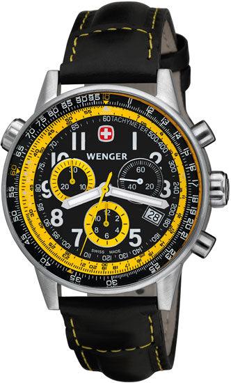 Wenger Men's Swiss Made Leather Strap Commando SR Chronograph 70872 ,