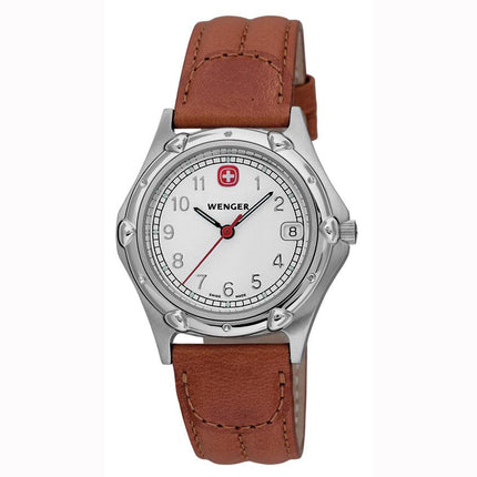 Wenger Men's Swiss Made Standard Issue Leather Strap Watch 70100 ,
