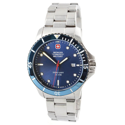 Wenger Men's Swiss Quartz Watch - Seaforce Blue Dial Silver Bracelet | 01.0641.222S ,