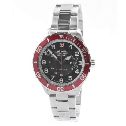 Wenger Men's Watch - Classic Black and Silver Dial Stainless Steel Bracelet | 79316C ,