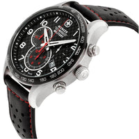 Wenger Men's Watch - Swiss Quartz Chronograph Black Dial Leather Strap | 79310C ,