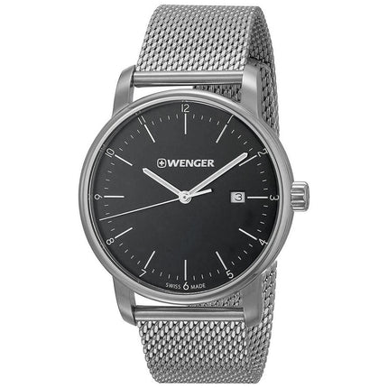 Wenger Men's Watch - Urban Classic Black Dial Silver Mesh Bracelet | 01.1741.114 ,