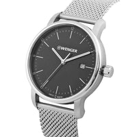 Wenger Men's Watch - Urban Classic Black Dial Silver Mesh Bracelet | 01.1741.114 ,