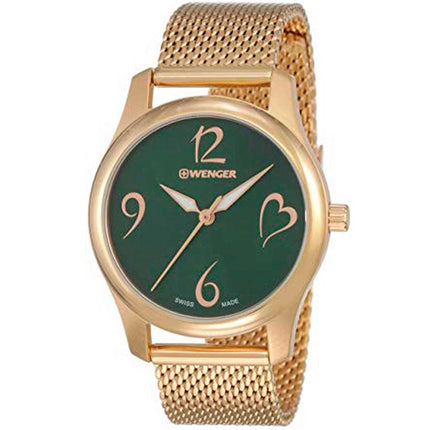 Wenger Women's Watch - City Very Lady Analog Green Dial Mesh Bracelet | 01.1421.121 ,