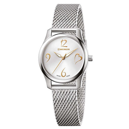 Wenger Women's Watch - City Very Lady Silver Tone Dial Mesh Bracelet | 01.1421.109 ,