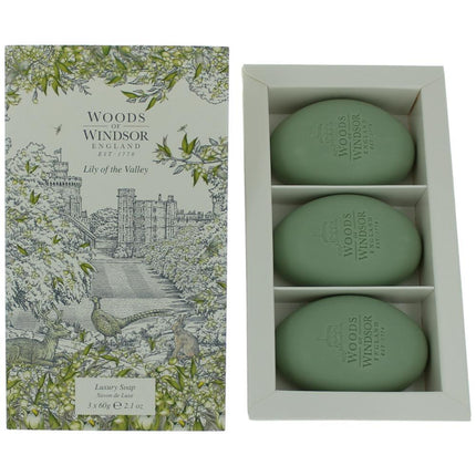Woods of Windsor Lily of The Valley by Woods of Windsor, 3 X 2.1 oz Luxury Soap for Women ,