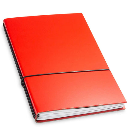 X17 Leather Notebook - A5 Bonded Plain, Squared and Lined, Red, 3 Inlays | 1-405-3R ,