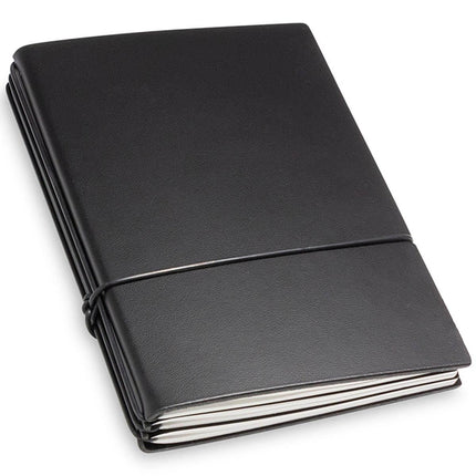 X17 Leather Notebook - A6 Bonded Plain, Squared and Lined, Black, 3 Inlays | 1-406-3B ,