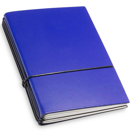 X17 Leather Notebook - A6 Bonded Plain, Squared and Lined, Blue, 3 Inlays | 1-406-3BL ,