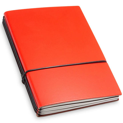 X17 Leather Notebook - A6 Bonded Plain, Squared and Lined, Red, 3 Inlays | 1-406-3R ,