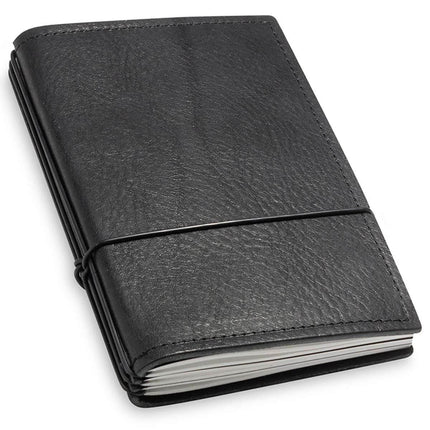 X17 Leather Notebook - A6 Plain, 5mm Squared and Lined, Black, 3 Inlays | 1-905-3B ,
