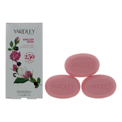 Yardley English Rose by Yardley of London, 3 x 3.5 oz Luxury Soap for Women ,