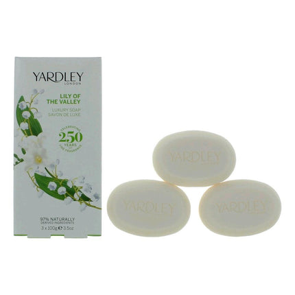 Yardley Lily of the Valley by Yardley of London, 3 x 3.5 oz Luxury Soap for Women ,