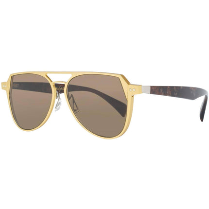 Yohji Yamamoto Unisex Sunglasses - Gold Frame Brown Lens | YOHJI YAMAMOTO 7042 403 ,