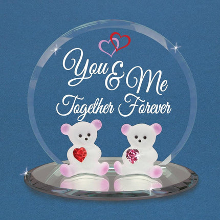 You and Me Together Forever Bears Glass Figurine ,