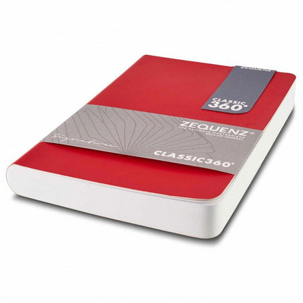 Zequenz Classic 360 Notebook - Signature Lite A6, Ruled, Red | 360-SNJ-A6-LITE-RDR ,